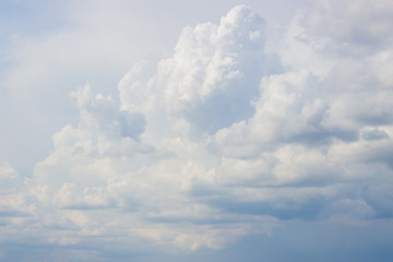 Puffy clouds sky background, natural aerial view