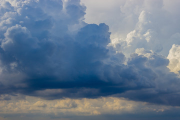 Fototapeta na wymiar Dramatic sky with stormy clouds, natural view