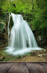 Fototapeta na wymiar Natural Spring Waterfall