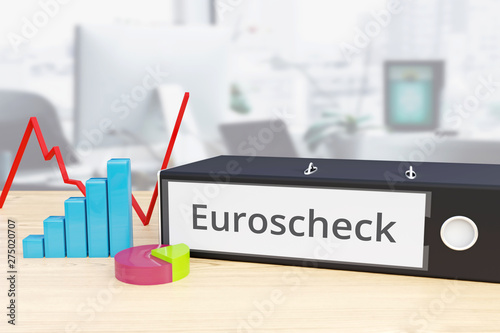 Euroscheck Finanzen Wirtschaft Ordner Auf Schreibtisch Mit