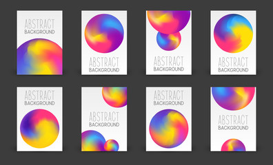 Set of brochure covers design with abstract color round elements