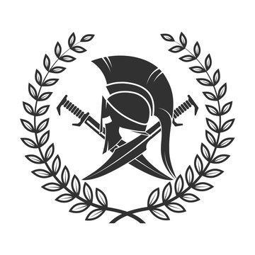 old shabby symbol of  Spartan warrior 