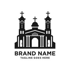 design of the church building silhouette logo