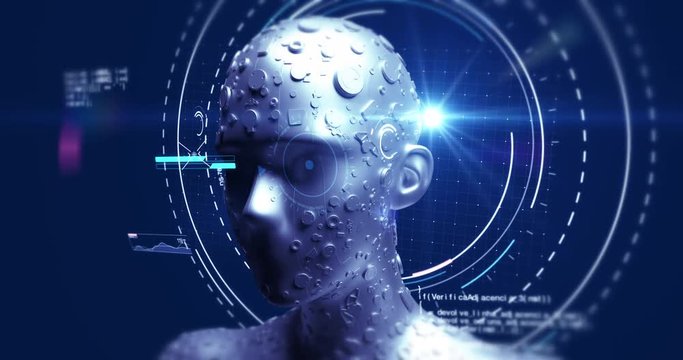 Stylish Advanced AI Robot Deep Learning - Technology Related 3D 4K Animation Concept