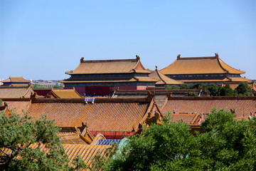 Fototapeta na wymiar Ancient architecture, rooftop, The Forbidden City, Beijing, China