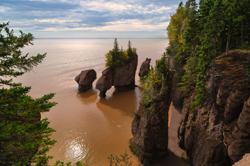 Hopewell Rocks in New Brunswick during low tide