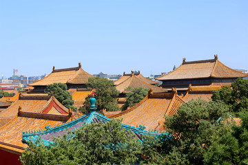 Fototapeta na wymiar Ancient architecture, rooftop, The Forbidden City, Beijing, China