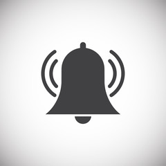 Bell icon on background for graphic and web design. Simple illustration. Internet concept symbol for website button or mobile app.