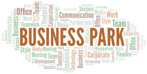 Fototapeta premium Business Park word cloud. Collage made with text only.