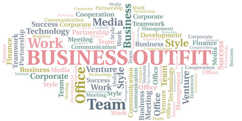 Fototapeta premium Business Outfit word cloud. Collage made with text only.