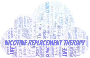 Obraz premium Nicotine Replacement Therapy word cloud. Wordcloud made with text only.