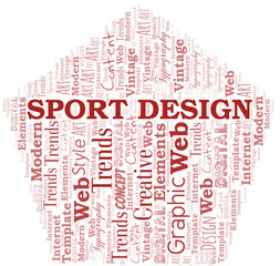 Obraz premium Sport Design word cloud. Wordcloud made with text only.