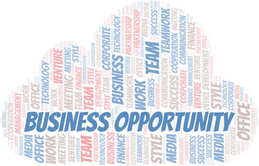 Obraz premium Business Opportunity word cloud. Collage made with text only.