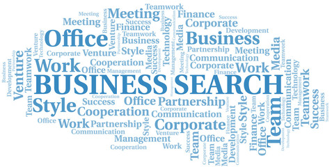 Fototapeta premium Business Search word cloud. Collage made with text only.