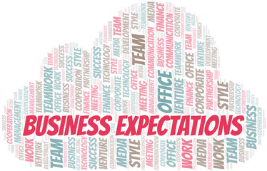 Obraz premium Business Expectations word cloud. Collage made with text only.