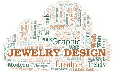 Fototapeta premium Jewelry Design word cloud. Wordcloud made with text only.