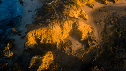 Aerial View of Rugged Coastline Along the Great Ocean Road, Australia