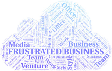 Obraz premium Frustrated Business word cloud. Collage made with text only.