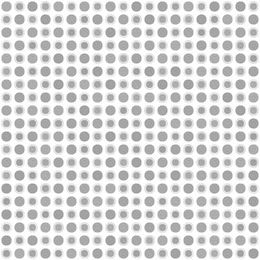 Gray dot pattern with rings. Seamless vector background