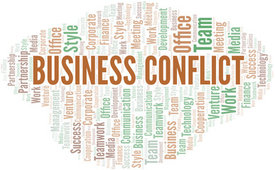 Fototapeta premium Business Conflict word cloud. Collage made with text only.