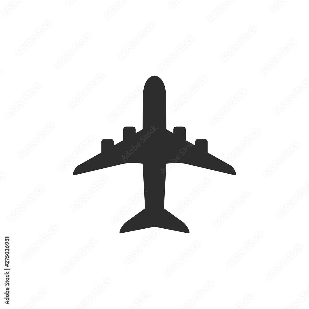 Poster plane icon template black color editable. plane symbol style vector sign isolated on white backgroun