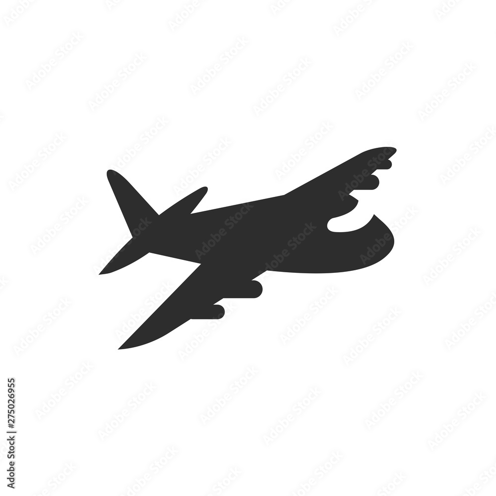 Poster plane icon template black color editable. plane symbol style vector sign isolated on white backgroun