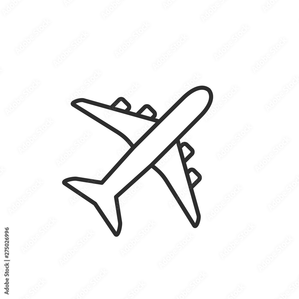 Poster plane icon template black color editable. plane symbol style vector sign isolated on white backgroun