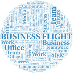 Obraz premium Business Flight word cloud. Collage made with text only.