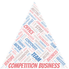 Competition Business word cloud. Collage made with text only.