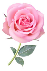 Fototapeta na wymiar Decorative pink rose isolated on white. Vector illustration