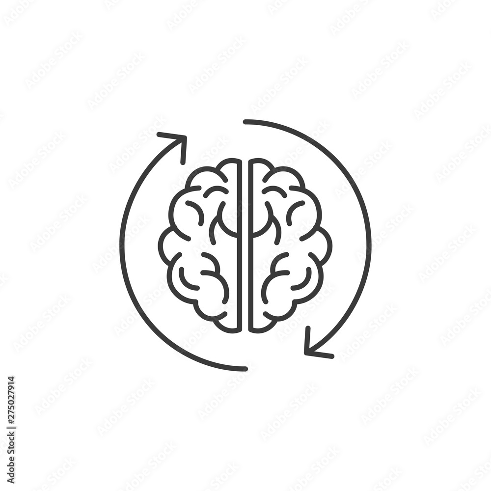 Aufkleber Brain icon template black color editable. Brain symbol style vector sign isolated on white background. Simple logo vector illustration for graphic and web design.