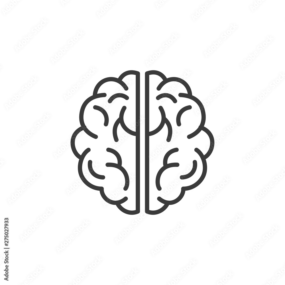 Poster brain icon template black color editable. brain symbol style vector sign isolated on white backgroun