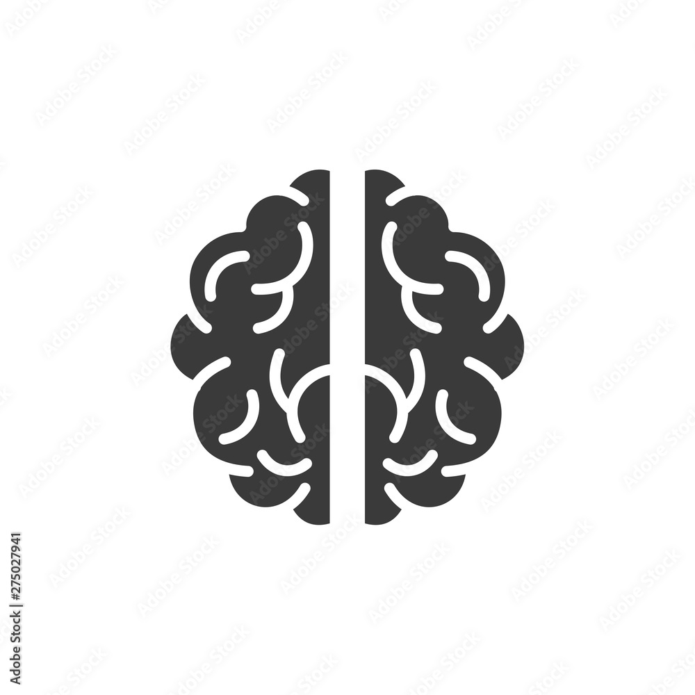 Poster brain icon template black color editable. brain symbol style vector sign isolated on white backgroun