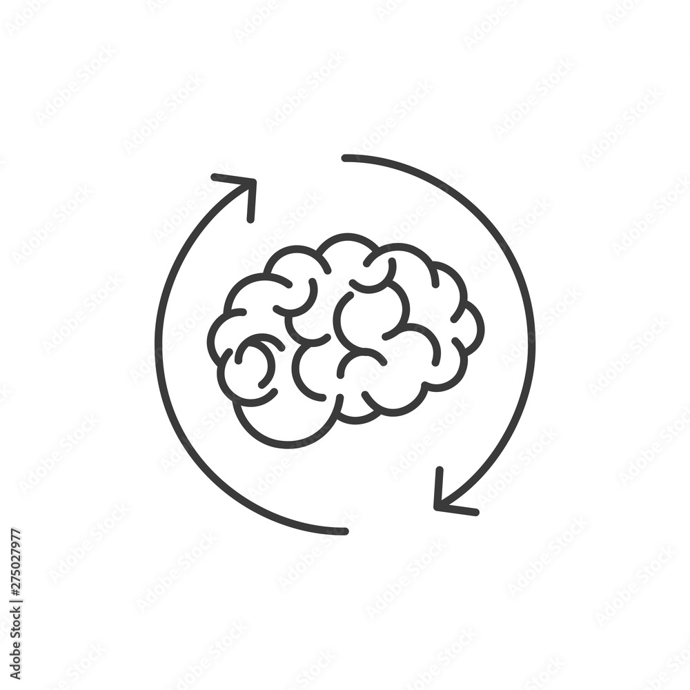 Poster brain icon template black color editable. brain symbol style vector sign isolated on white backgroun