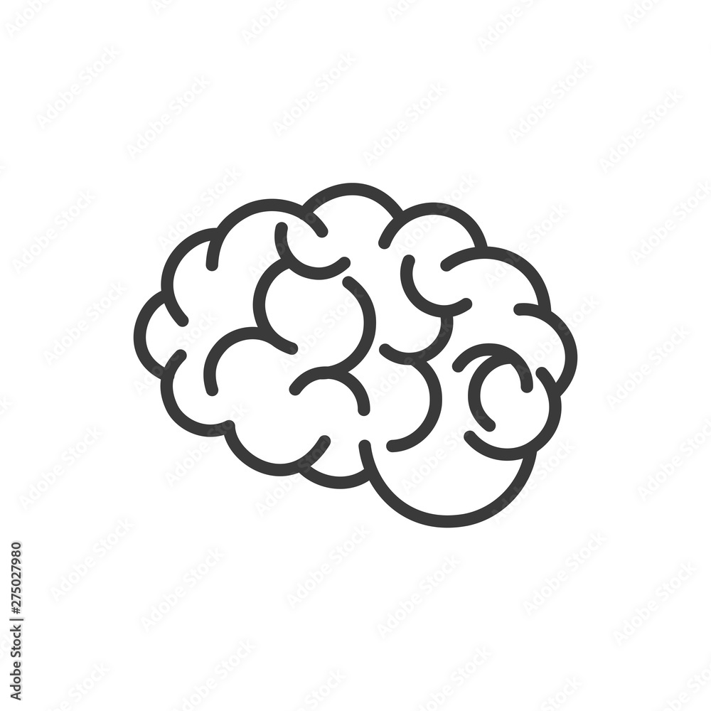 Poster brain icon template black color editable. brain symbol style vector sign isolated on white backgroun