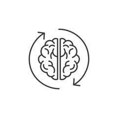 Brain icon template black color editable. Brain symbol style vector sign isolated on white background. Simple logo vector illustration for graphic and web design.