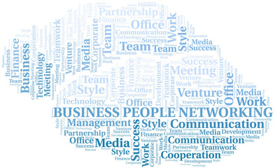 Obraz premium Business People Networking word cloud. Collage made with text only.