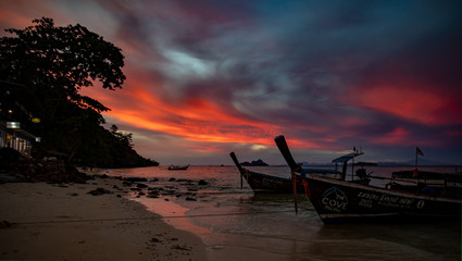 Long tail boats in Andaman Sea, Thailand - tropical paradise