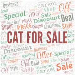 Cat For Sale Word Cloud. Wordcloud Made With Text.