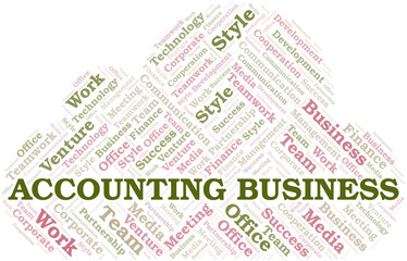 Accounting Business word cloud. Collage made with text only.