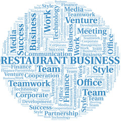 Fototapeta premium Restaurant Business word cloud. Collage made with text only.