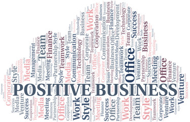 Obraz premium Positive Business word cloud. Collage made with text only.