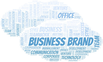 Fototapeta premium Business Brand word cloud. Collage made with text only.