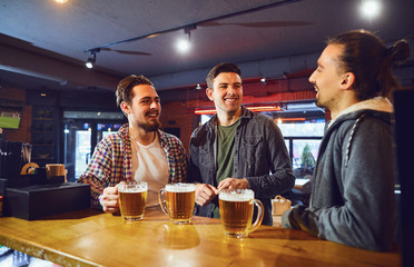 Meeting friends at the bar.