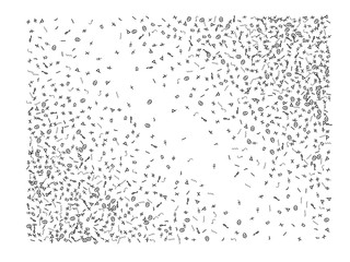 Egypt signs, hand drawn confetti background. 