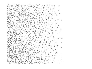 Egypt signs, hand drawn confetti abstract. 