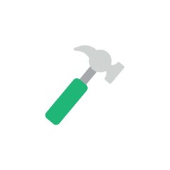 Claw hammer flat icon, vector sign, Hammer colorful pictogram isolated on white. Repair service symbol, logo illustration. Flat style design