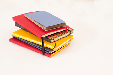 school copybooks on white background