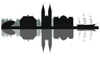 Fototapeta premium Skyline of Bremen city in Germany