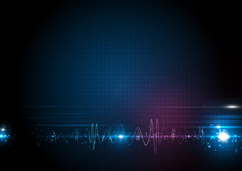 Blue Pink Futuristic Star Circuit Abstract Technology